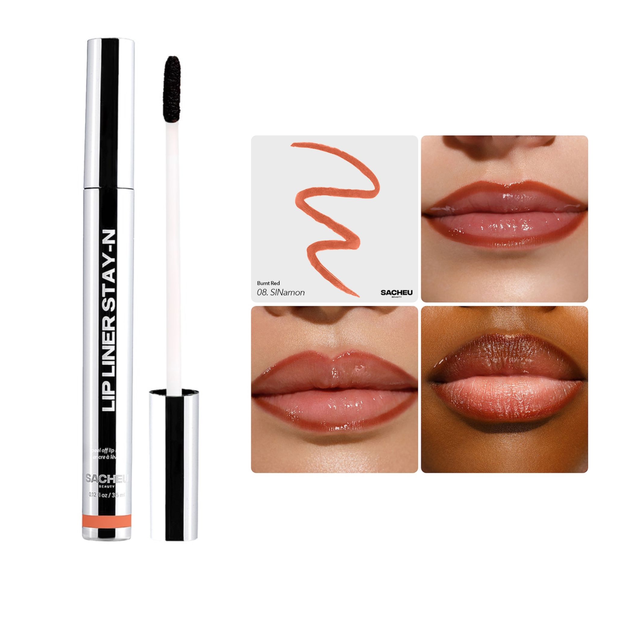 Lip Liner Stay-n Peel Off Lip Liner Sacheu - 08 Sinamon