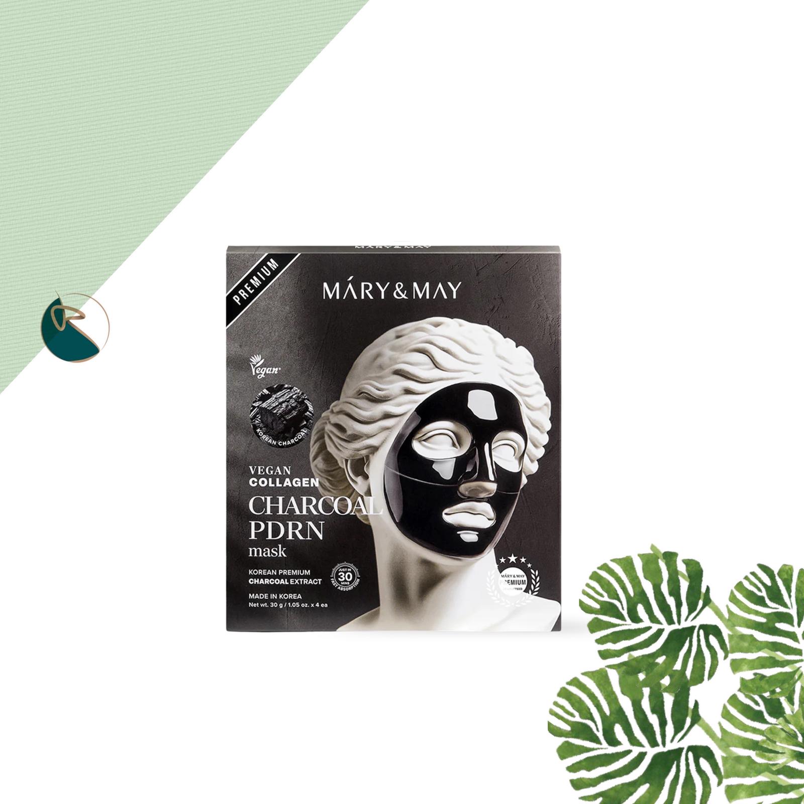 Mary&amp;May Vegan Collagen Charcoal PDRN Mask 4 sheets