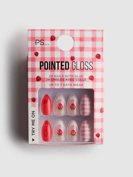 PS...Strawberry Gingham False Nails