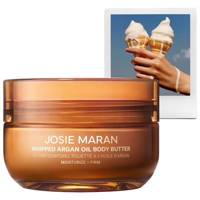 JOSIE MARAN Vanilla Vibez-Whipped Argan Oil Refillable Firming Body butter Jar
