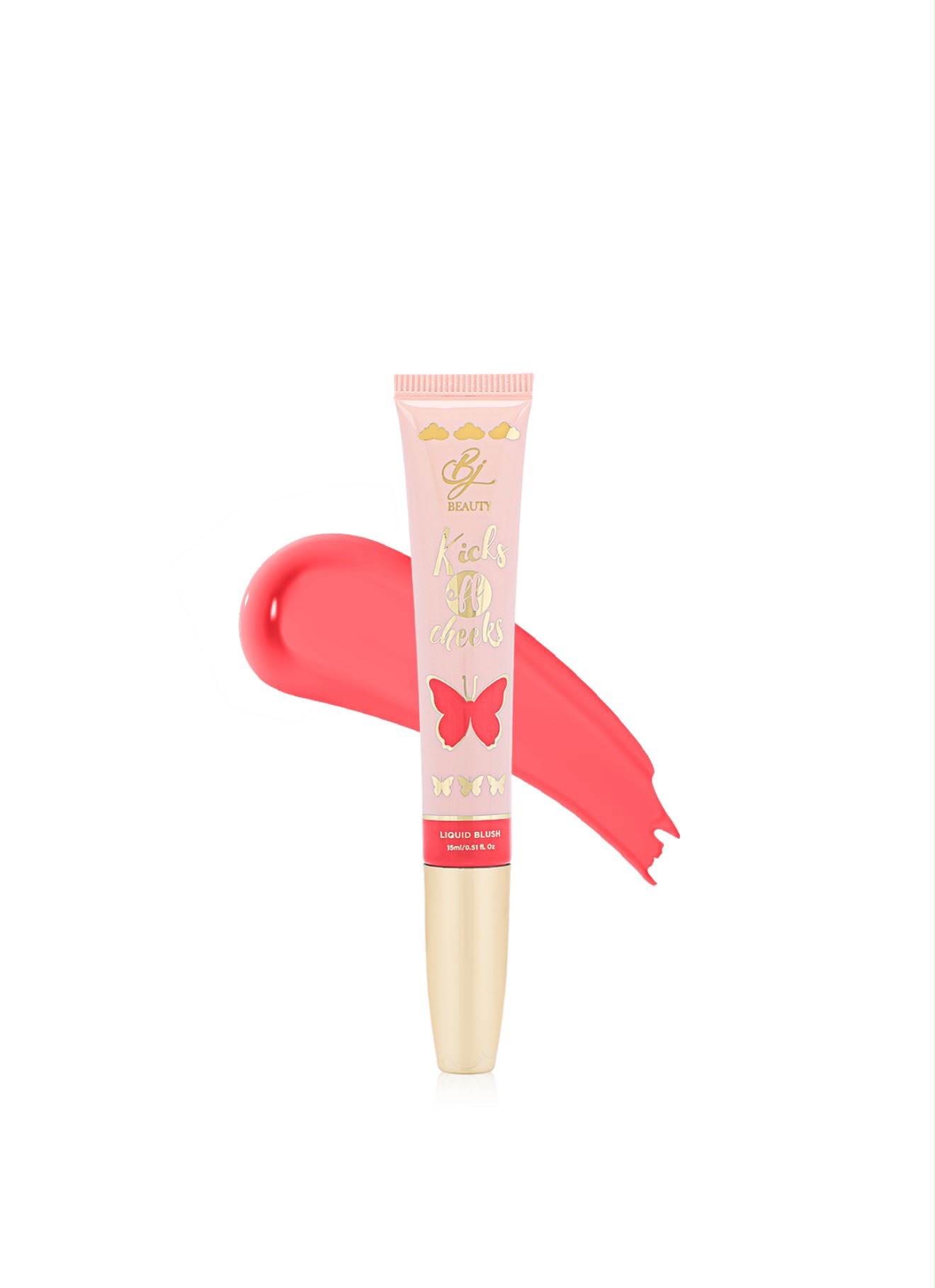 Bj beauty kicks off cheeks liquid blush - coral bliss
