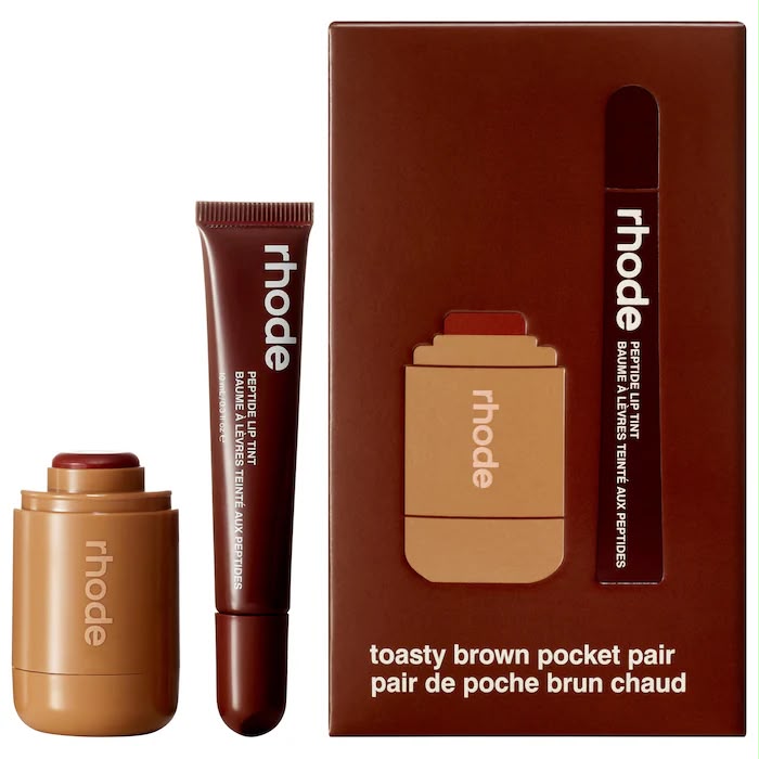 rhode Pocket Pair Limited Edition Lip + Cheek Set - toasted teddy + espresso
